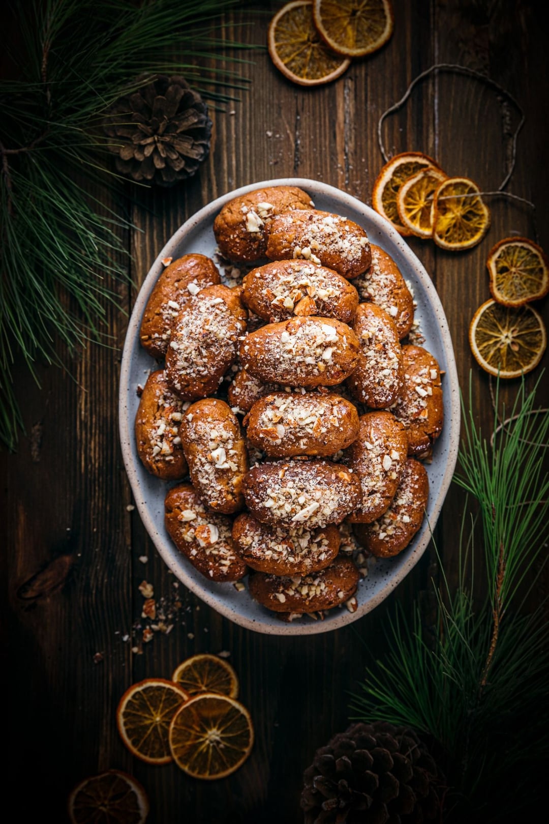 Biscuit-like Melomakarona (Honey Cookies) - Recipe image