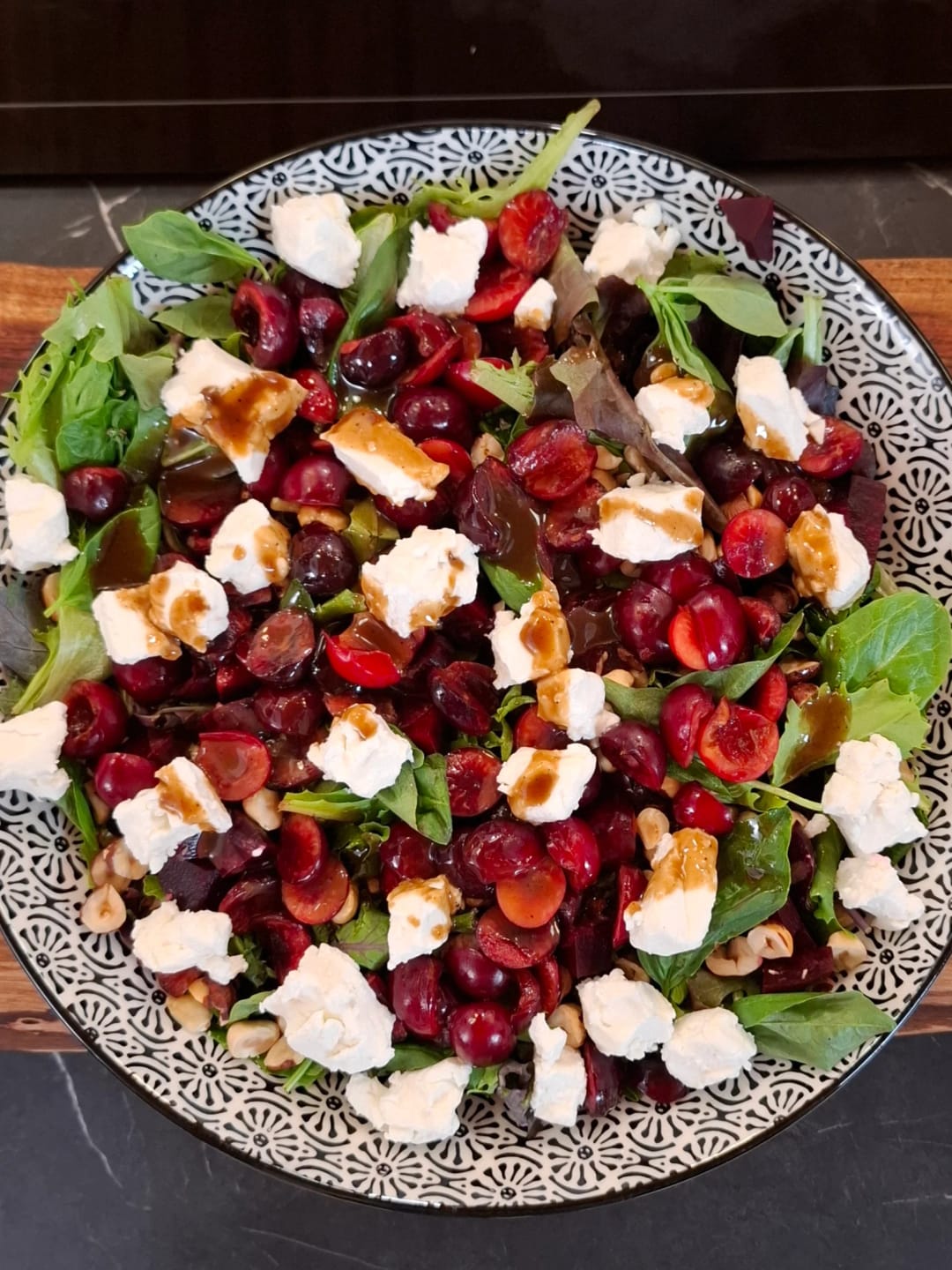Cherry, Beetroot, and Goat Cheese Salad - recipe
