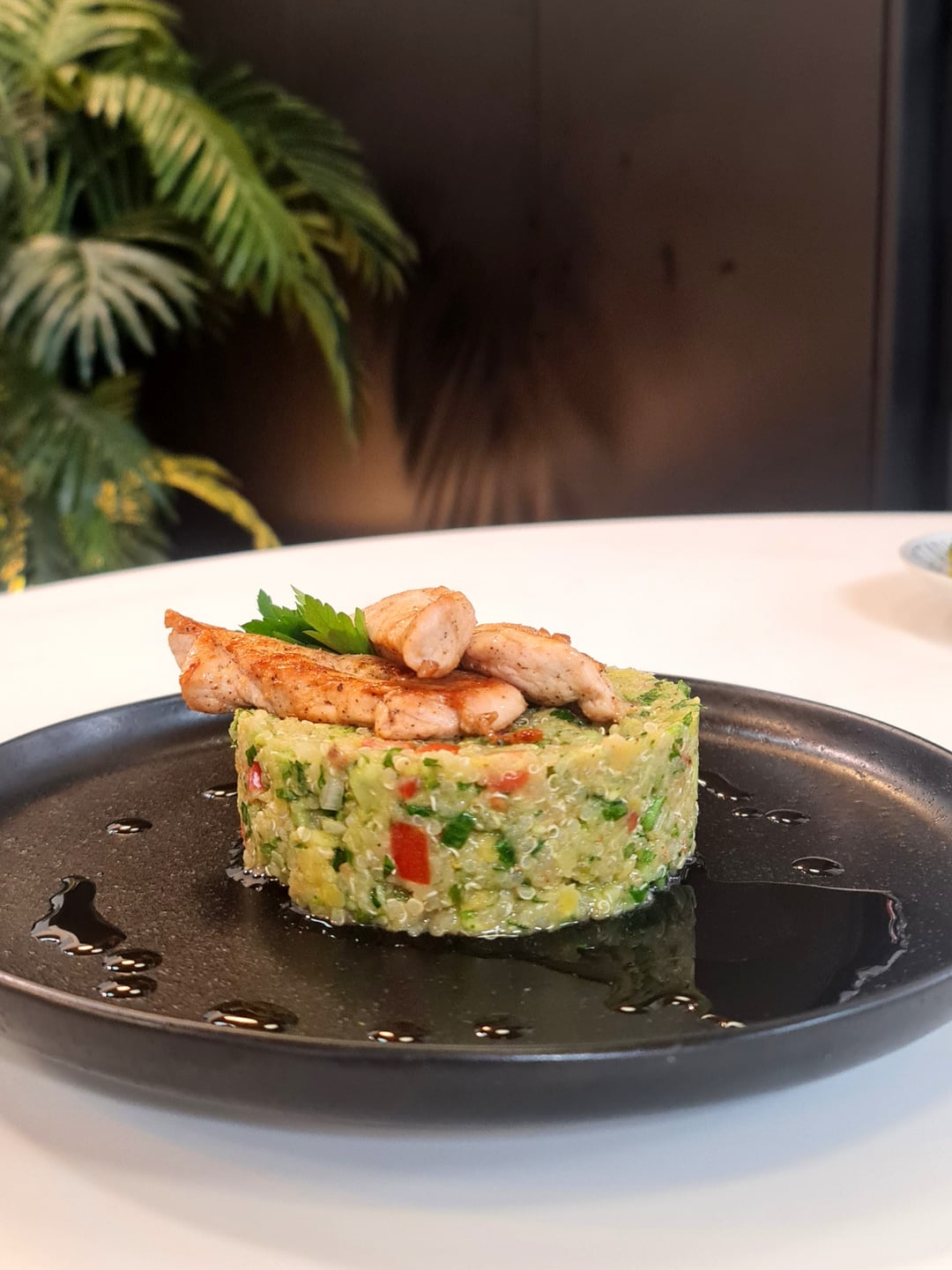 Chicken with Quinoa and Yellow Lentil Tabbouleh Salad - Recipe image