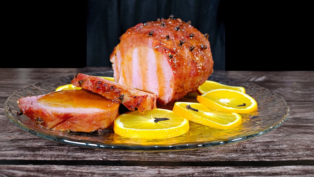 Χριστουγεννιάτικο γκάμον με γλάσο μελιού και πορτοκαλιού - Video recipe thumbnail