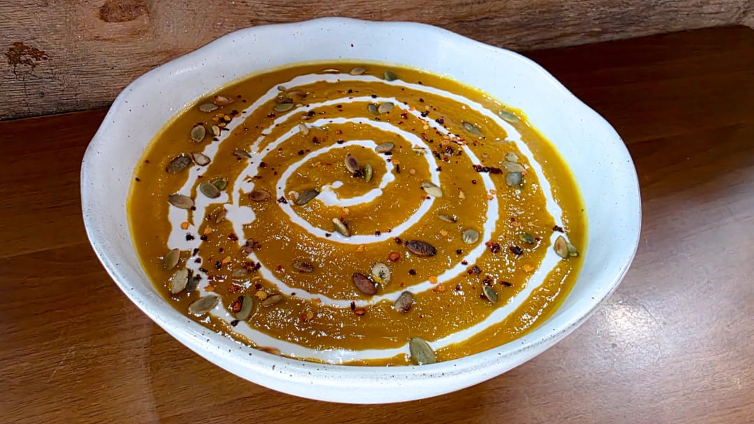 Κολοκυθόσουπα βελουτέ με ψητή κολοκύθα - recipe