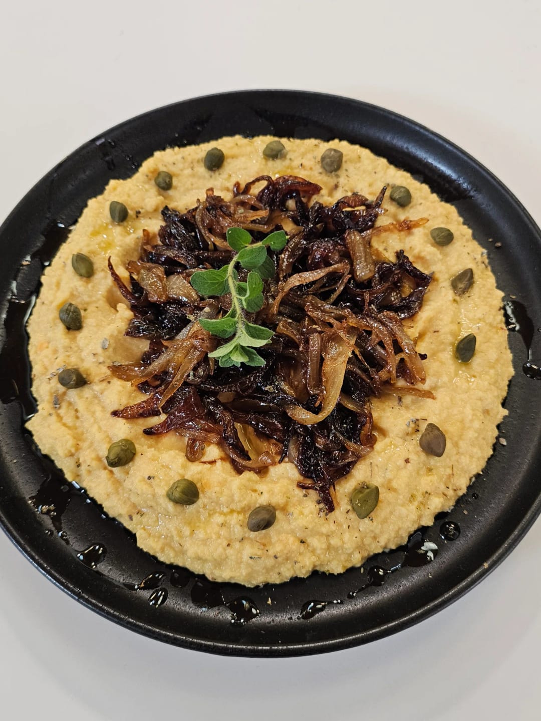 Fava "Married" with Caramelized Onions - recipe