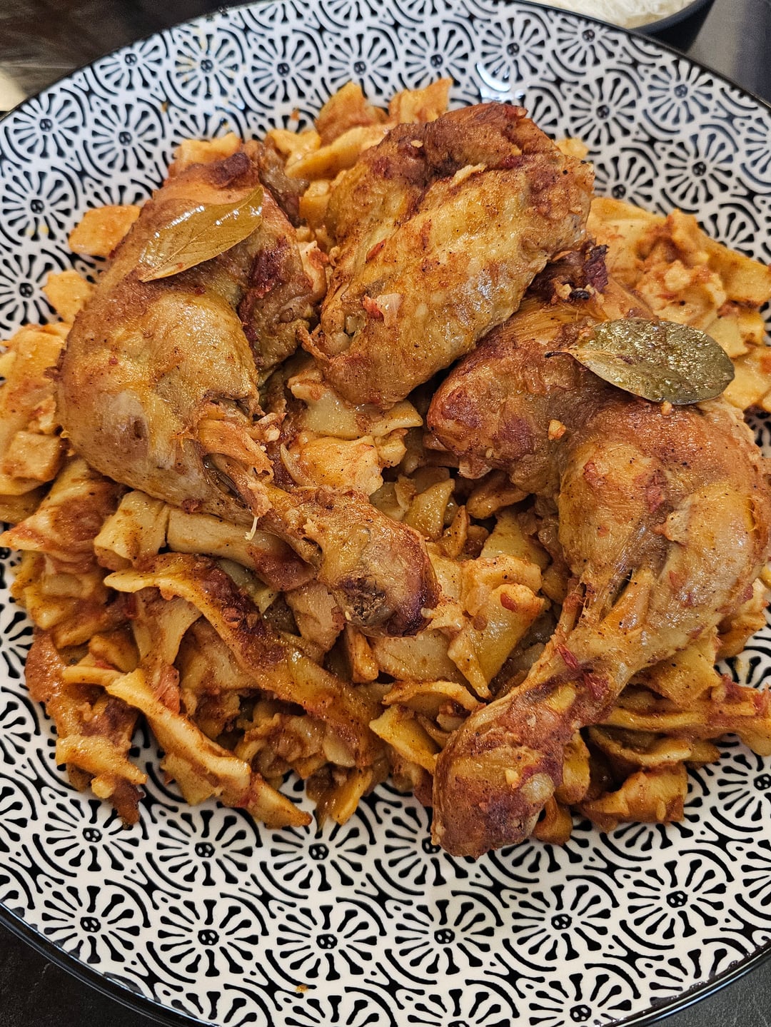Hilopites (Pasta) with Rooster in Red Sauce - Recipe image
