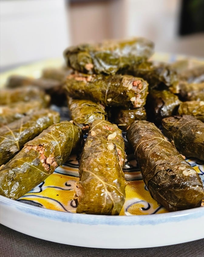 Koupepia (Stuffed Vine Leaves) with Minced Meat - Recipe image
