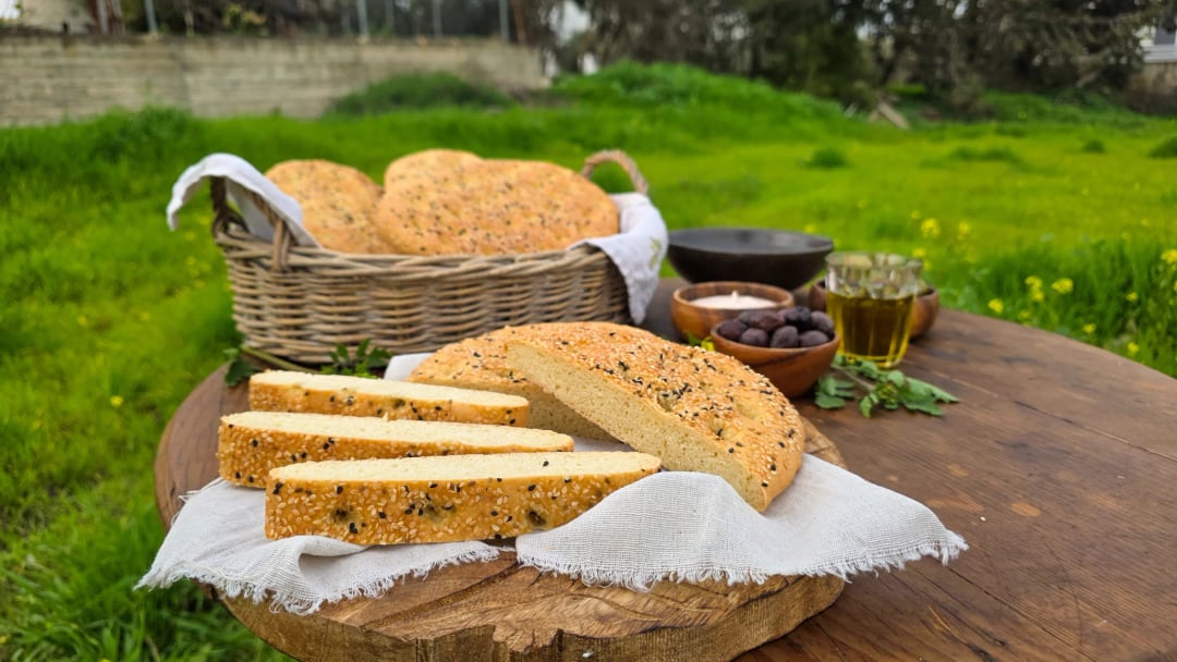 Lagana Bread with Tahini and Ouzo - Recipe image