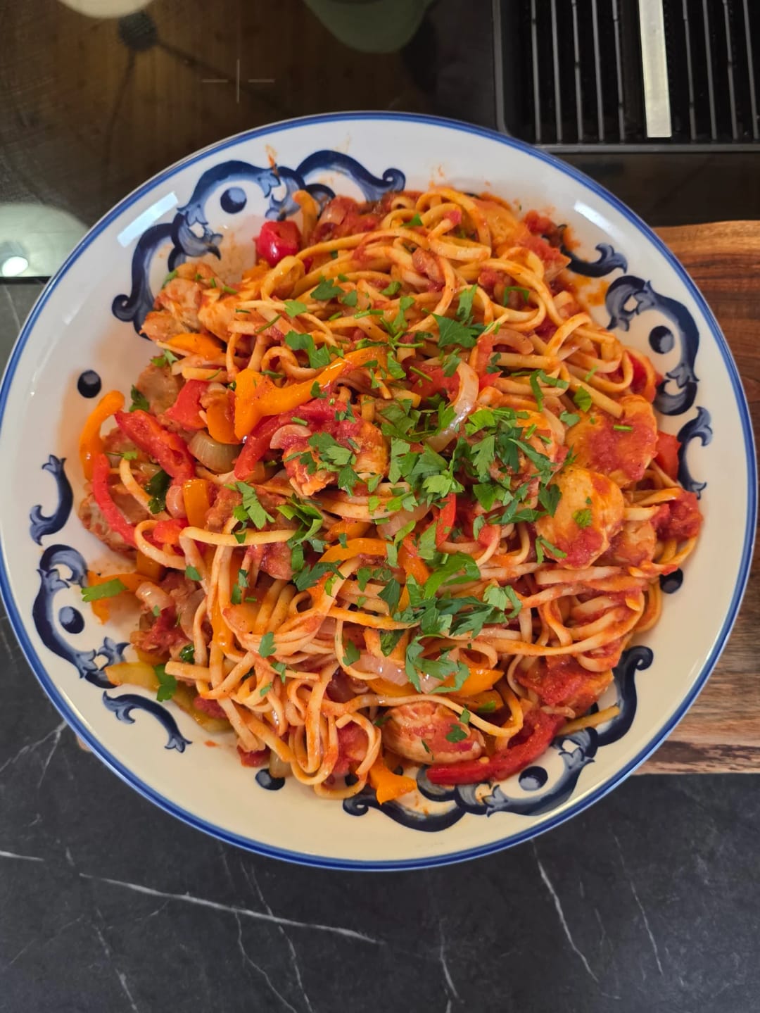 Linguine with Chicken and Peppers - recipe