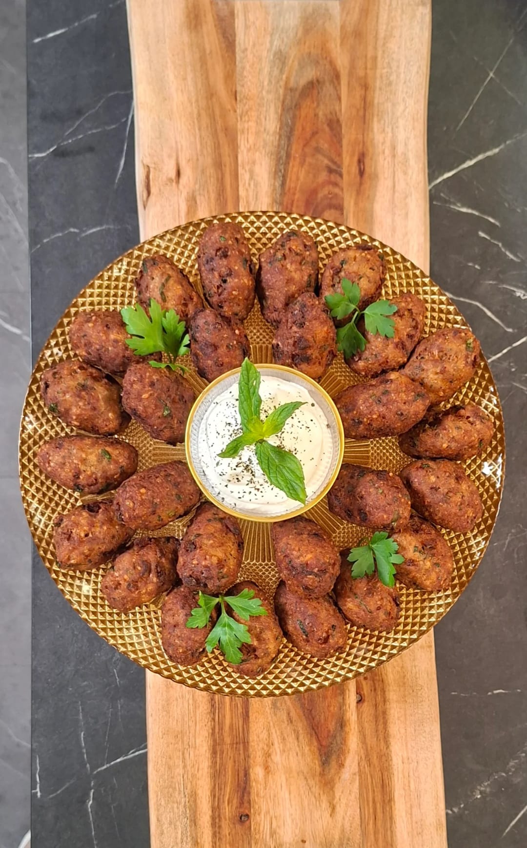 Meatballs with Oven-Baked 'Fried' Potatoes - recipe