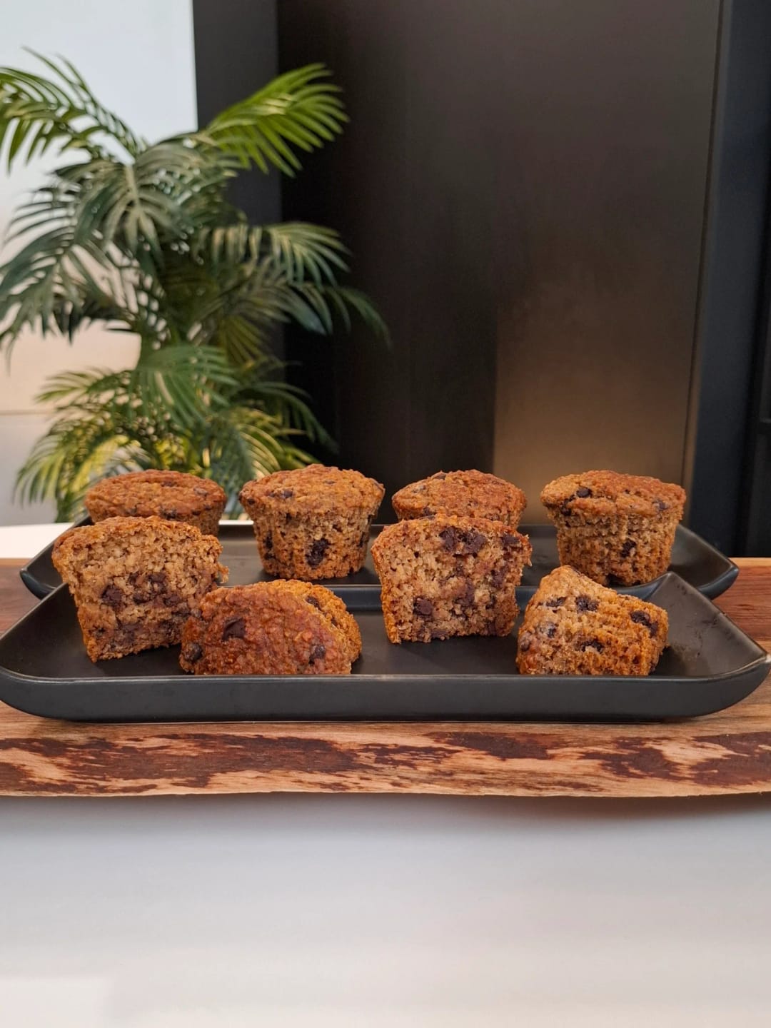 Μάφινς με βρόμη, μπανάνα και μαύρη σοκολάτα - recipe