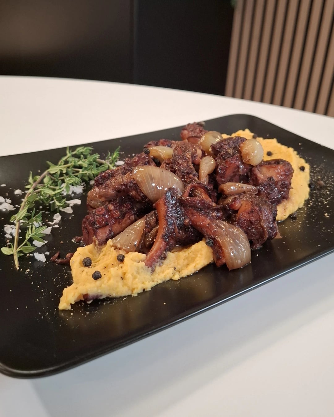 Octopus in Wine Sauce with Fava - Recipe image