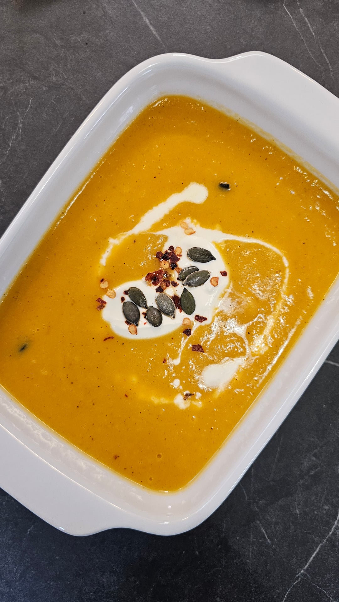 Κολοκυθόσουπα με νιφάδες τσίλι - Recipe image