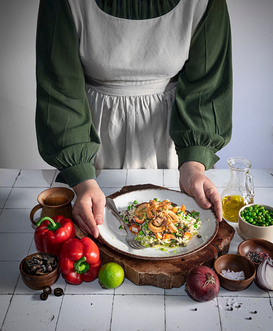 Σαλάτα με ρύζι και φρέσκο καλαμάρι - Recipe image