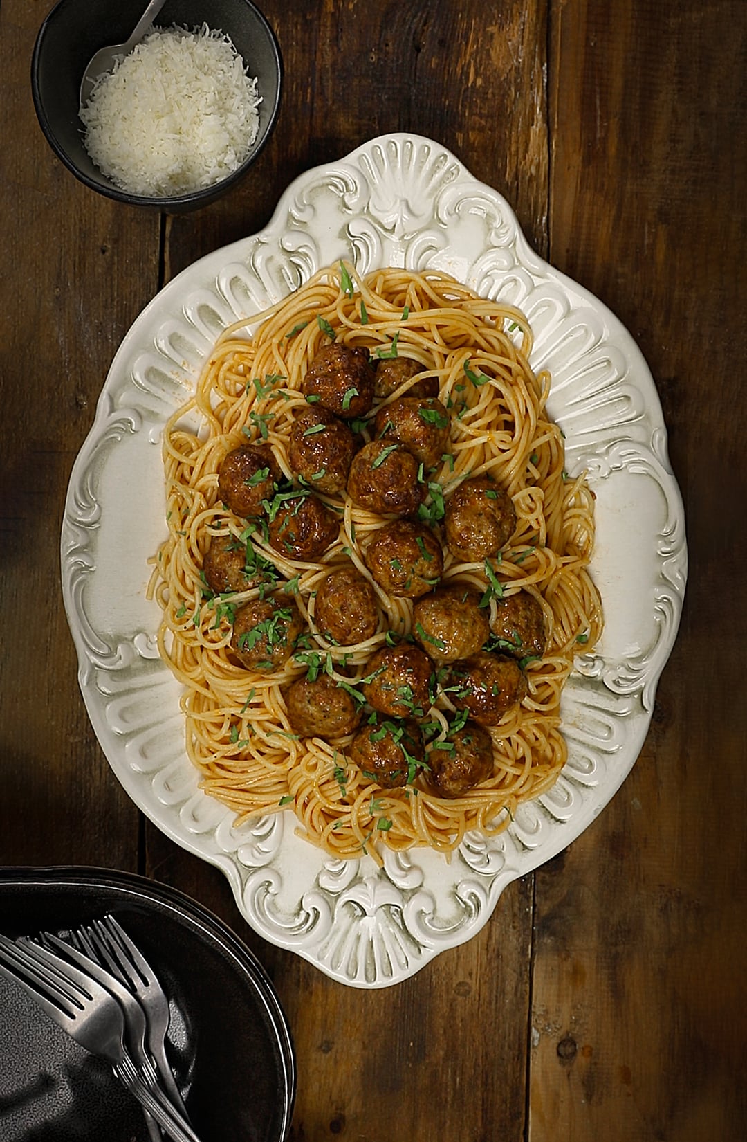Spaghetti with Spicy Meatballs - Recipe image