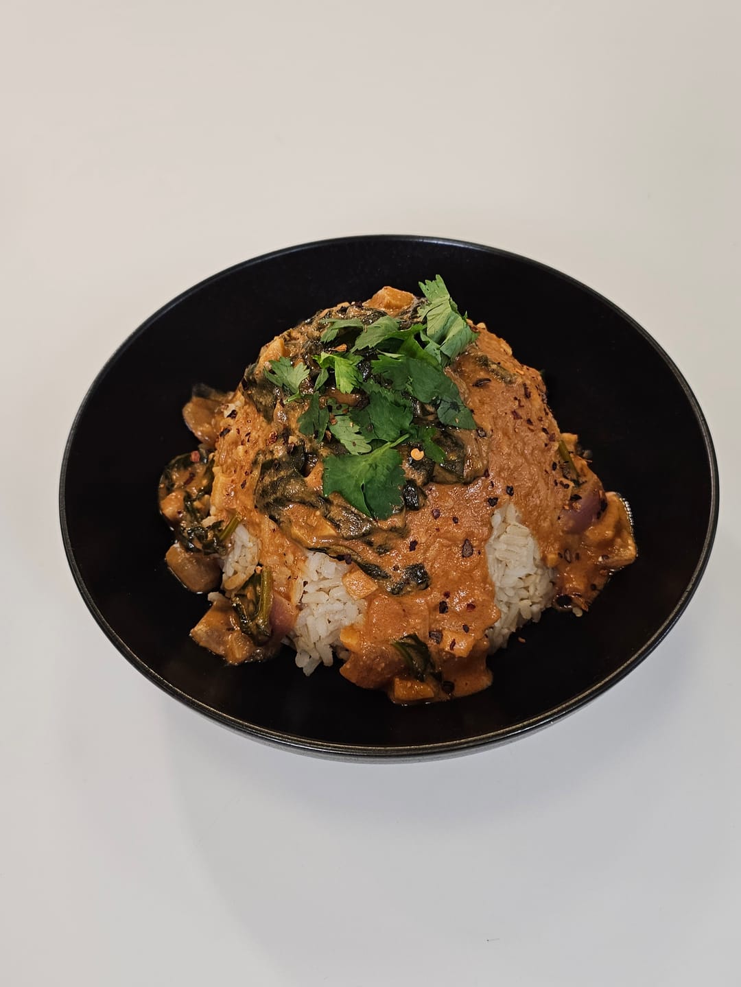 Spicy Peanut Butter and Spinach Sauce - recipe