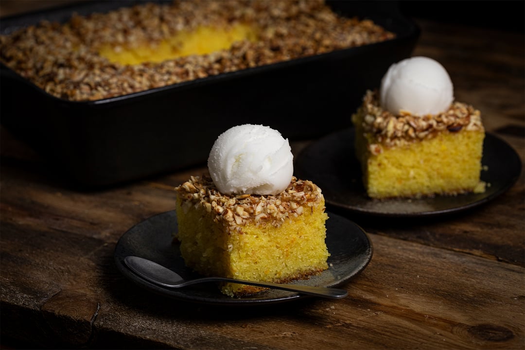 Syrup-Soaked Orange Cake with Semolina - Recipe image