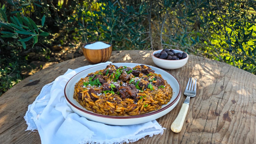 Traditional Giouvetsi with Orzo Pasta - recipe