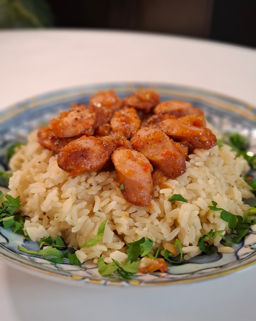 Sausages with Sarza (Red Sauce) - Recipe